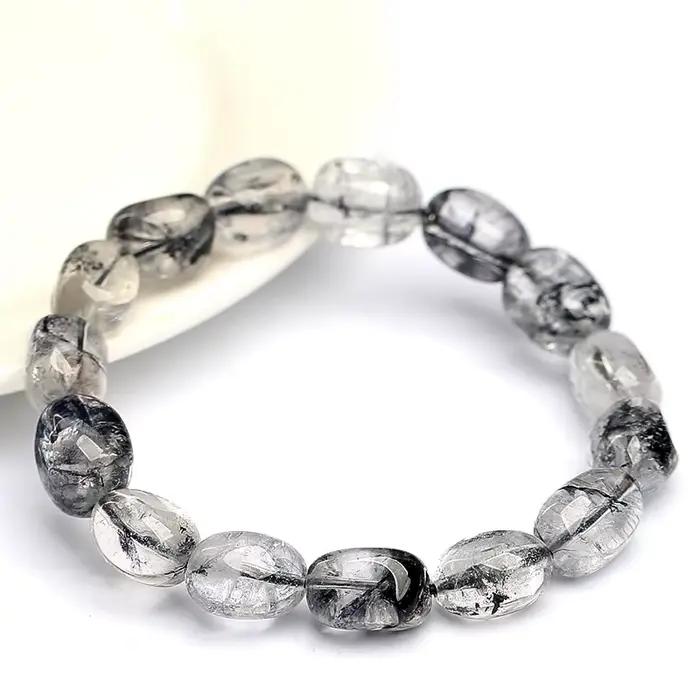 Bracelet en Diamant Herkimer Flash Noir Naturel Unique Bracelets Femme Occasions Spéciales Gemme de Protection Énergie Spirituelle Occasions Fêtes Anniversaires Bal Réveillon