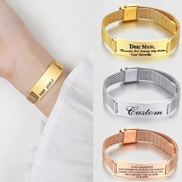 Bracelet en maille milanaise personnalisé pour femmes
