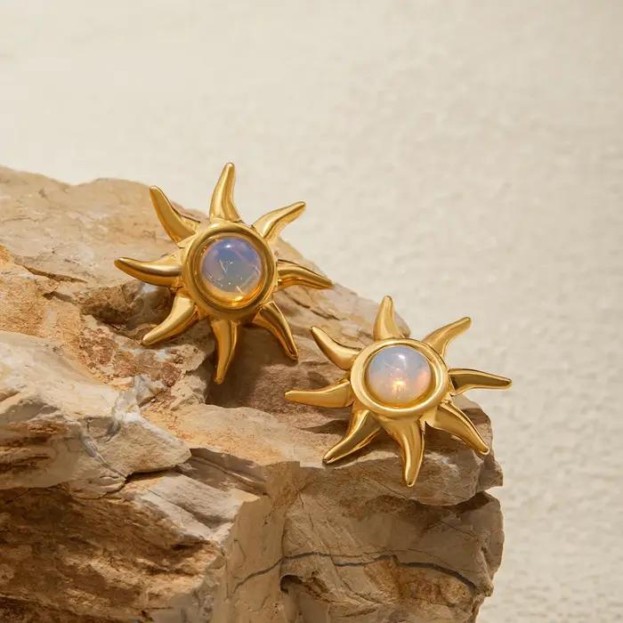 Uworld – boucles d'oreilles classiques en acier inoxydable plaqué or 18 carats