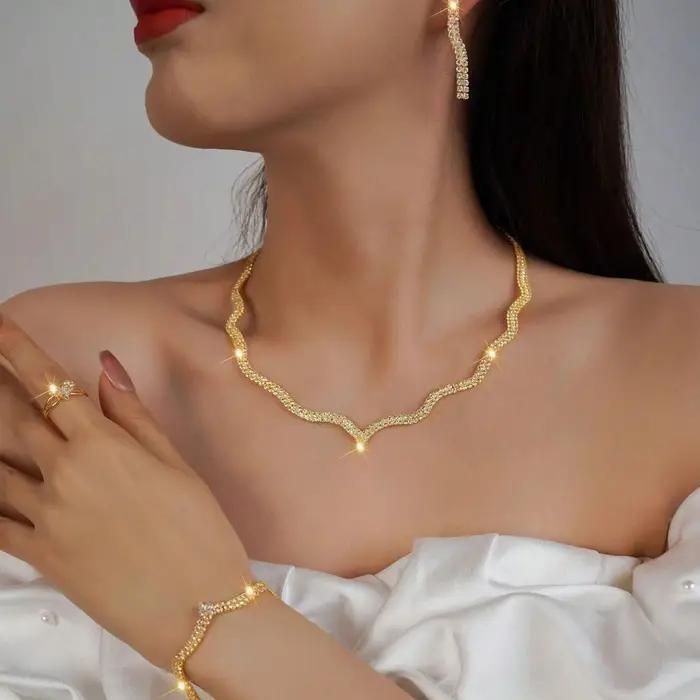 Ensemble de bijoux en strass mignon romantique pour femmes occasions festives mariage cérémonie de remise de diplômes