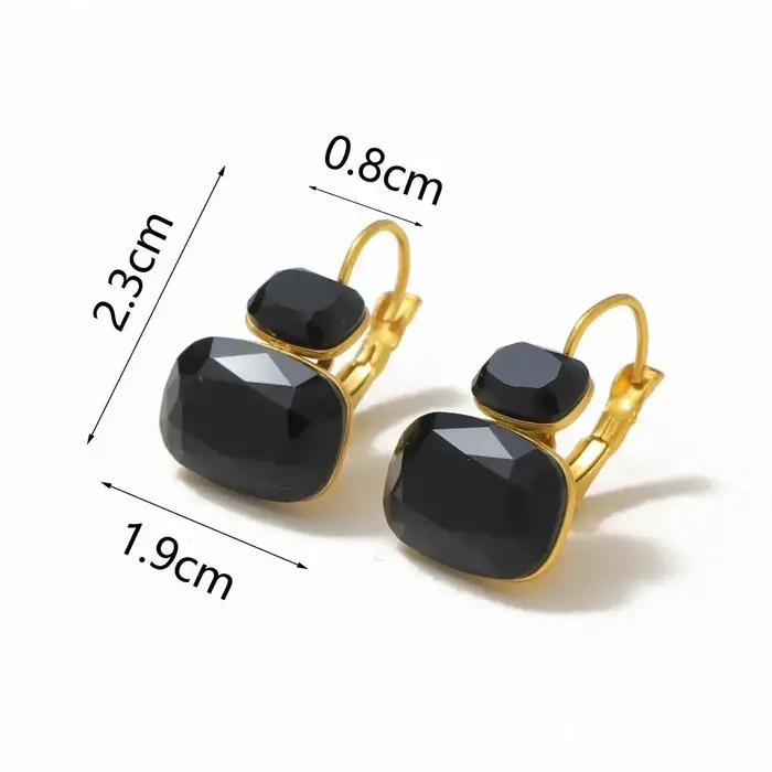 CARLIDANA Ins Fashion – ensemble de boucles d'oreilles et bagues d'été en acier inoxydable plaqué or 18 carats