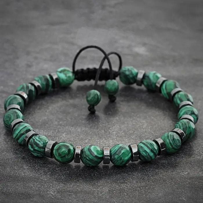 Bracelet en Malachite à la mode