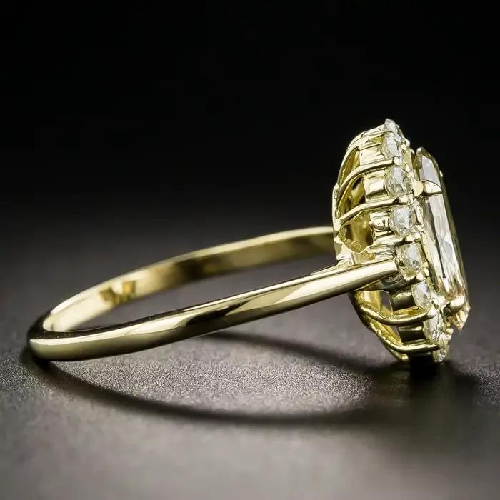 Bague de luxe en zircone plaqué or scintillant pour femmes, 12x14mm, Boutique de mode, bijoux, fête de fiançailles, mariage, cadeaux de saint-valentin
