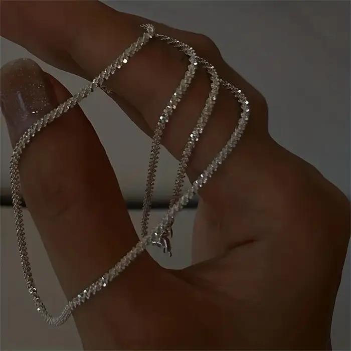 Collier en argent sterling S925 avec breloque haute pour femmes, bijou romantique et élégant pour occasions spéciales