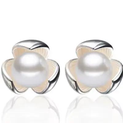 Nouvelle mode chaude 925 en argent Sterling trèfle perle boucles d'oreilles pour femmes filles cadeau mode déclaration bijoux