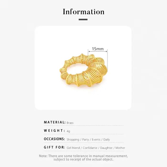 IVOG – bague luxueuse en bambou ajourée, bijoux personnalisés à motif de Texture de ligne d'arc irrégulière pour femmes, fête de mariage