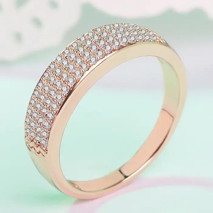 Bague de mariage géométrique en or Rose pour femmes