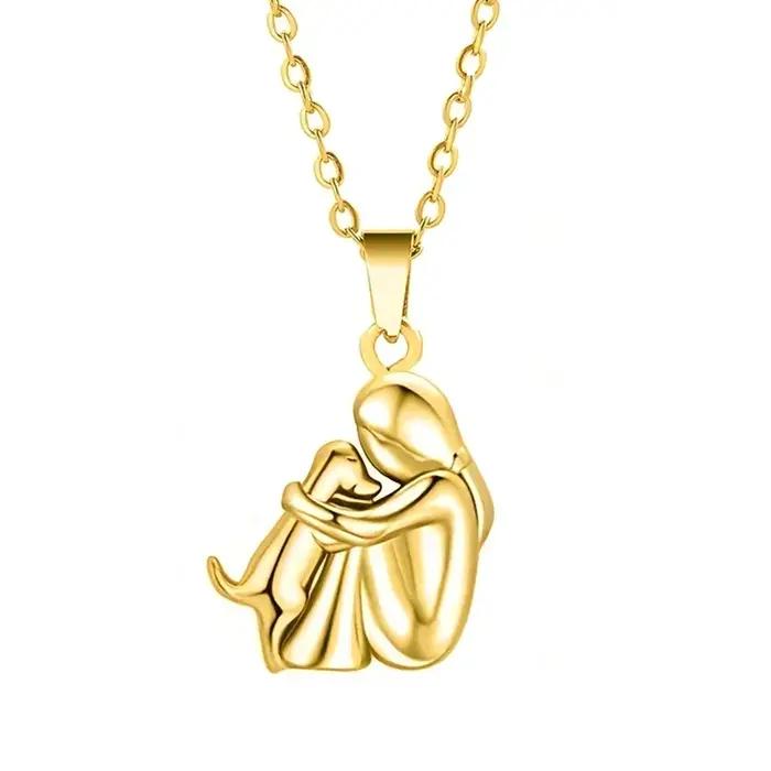 Mode femmes et chien collier mignon petite fille chiot pendentifs colliers Animal bijoux pour animaux de compagnie