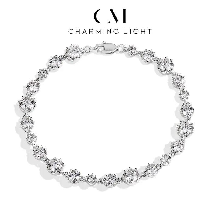 Charmant Original Moissanite Tennis Bracelet laboratoire diamant D couleur S925 argent unisexe avec certifié bijoux fins cadeaux offre spéciale