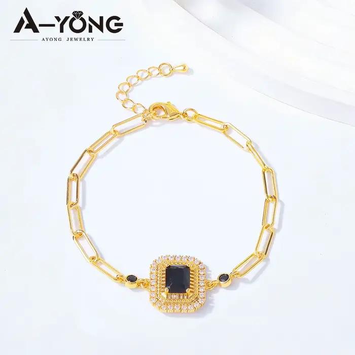 Ensemble de bijoux de mode éthiopiens plaqués or 21 carats avec zircone italienne, collier, bracelet