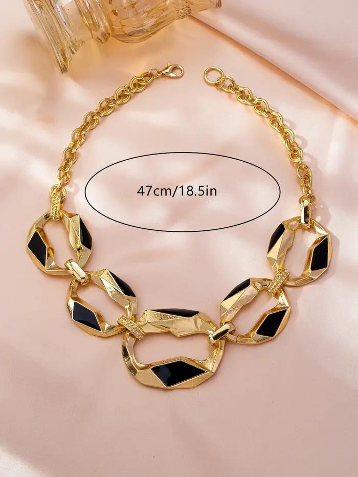 Collier géométrique en alliage de zinc pour femmes styles rock et hiphop occasions spéciales concerts et soirées