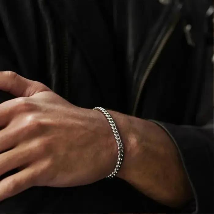 Nouveau Bracelet Chaîne Cubaine Tendance pour Homme