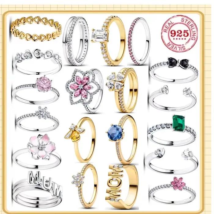 Bague en argent sterling 925 motif trèfle à quatre feuilles et cœur pour femme cadeau de bijoux raffinés pour les fêtes et occasions spéciales