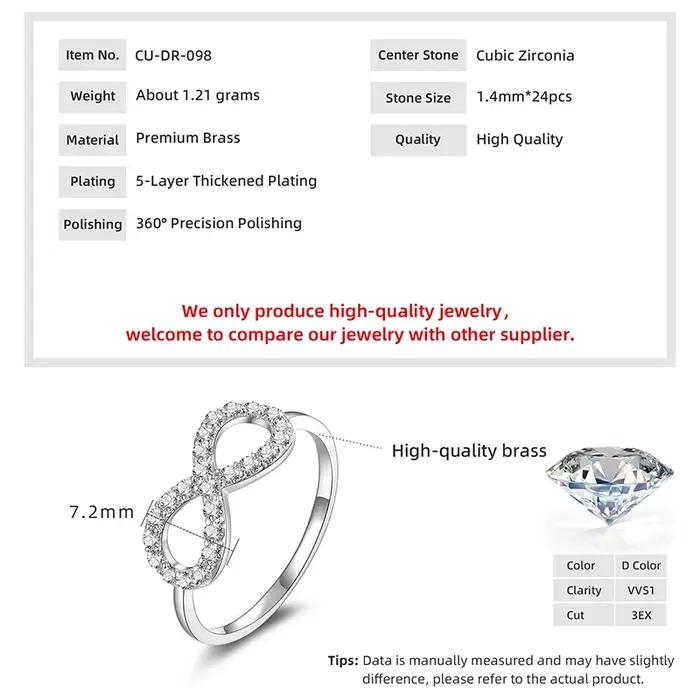 Lnkry – bague infinie en or 14 carats pour femmes