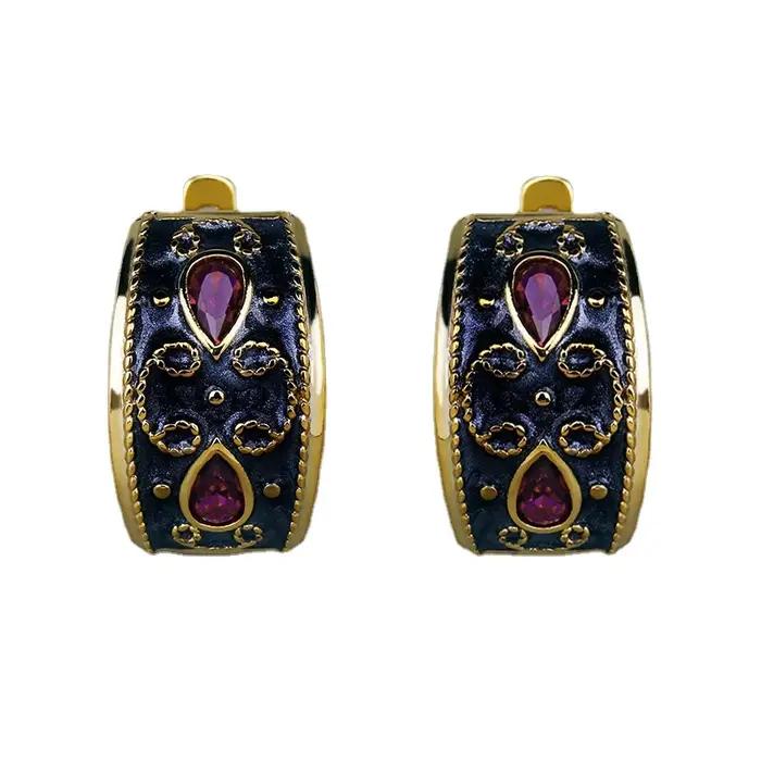 Ensemble de boucles d'oreilles plaquées or pour femmes