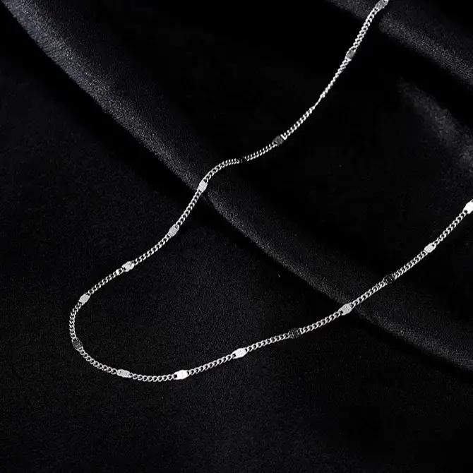 Colliers à chaîne géométrique brillants couleur argent pour femmes